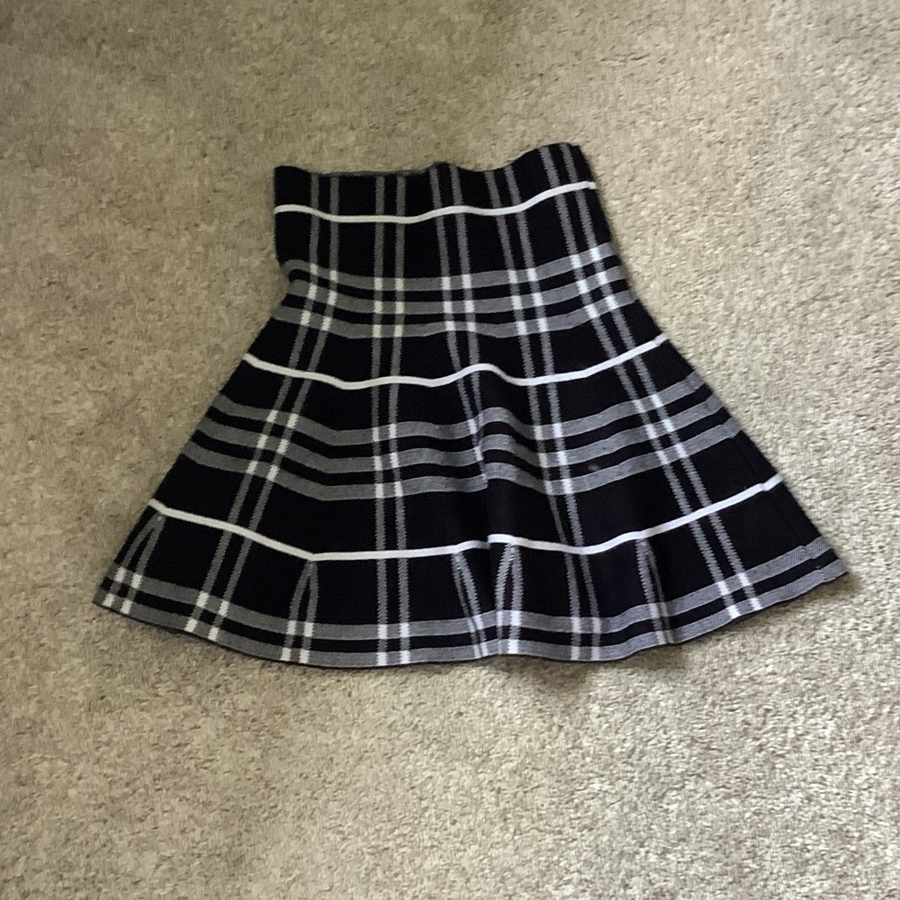 Plaid Black and White Women's Skirt